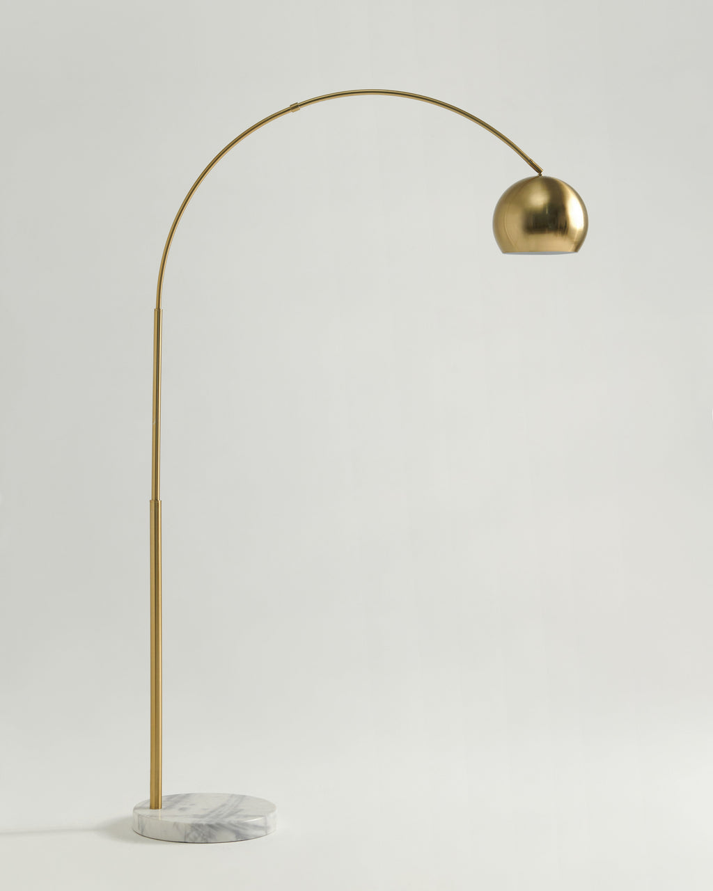 Olivia Arc Floor Lamp | Marble Base Arc Lamp with Globe Shade