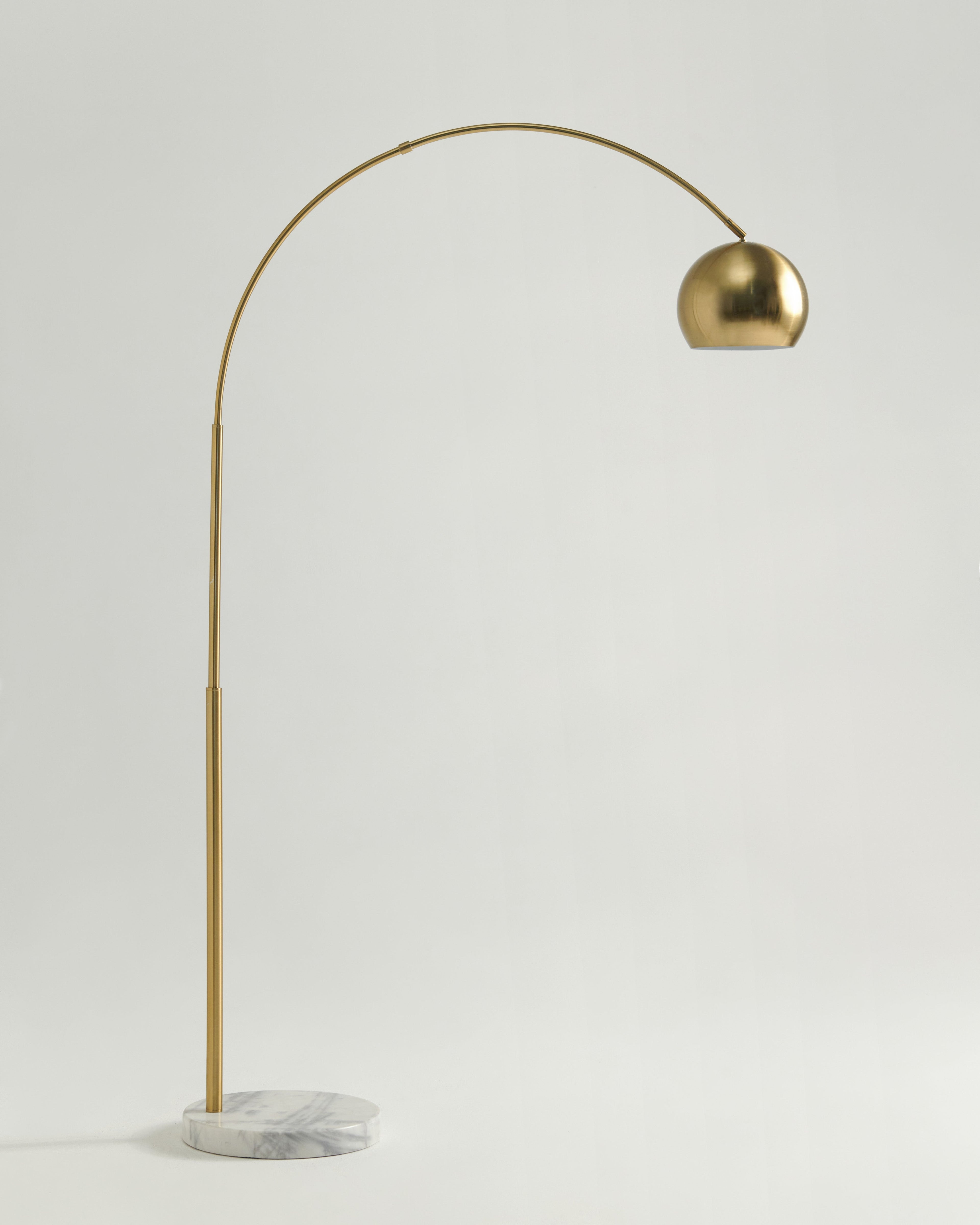 Olivia Arc Floor Lamp | Marble Base Arc Lamp with Globe Shade