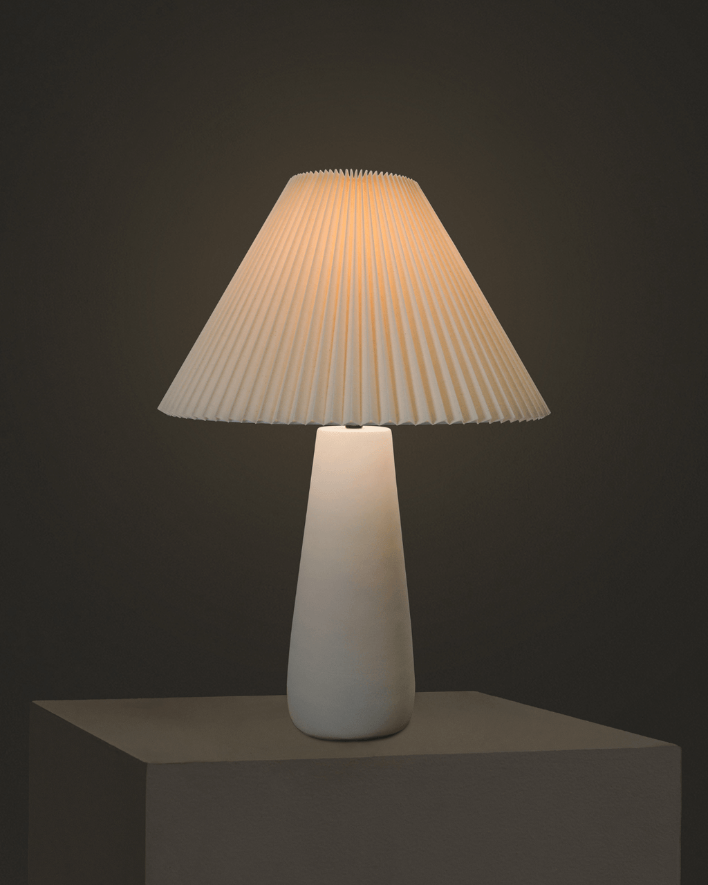 Gwen Table Lamp | Linen Pleated Shade & Ceramic Base