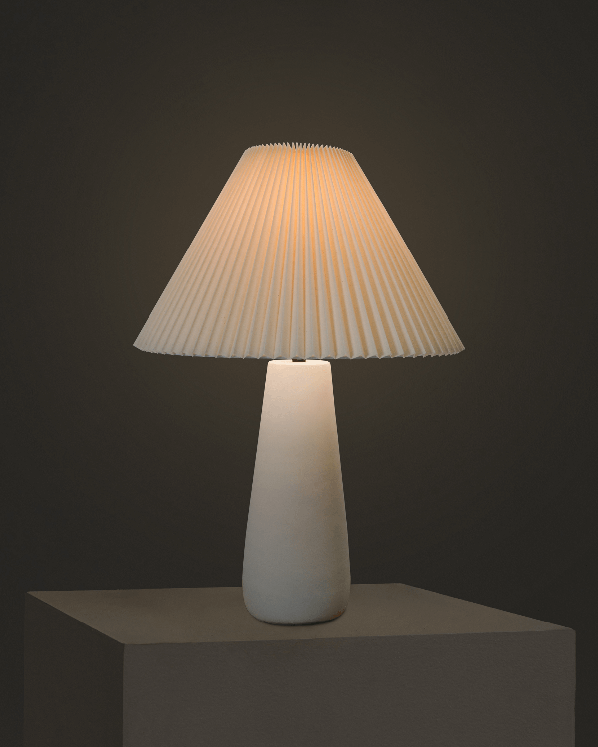 Gwen Table Lamp | Linen Pleated Shade & Ceramic Base