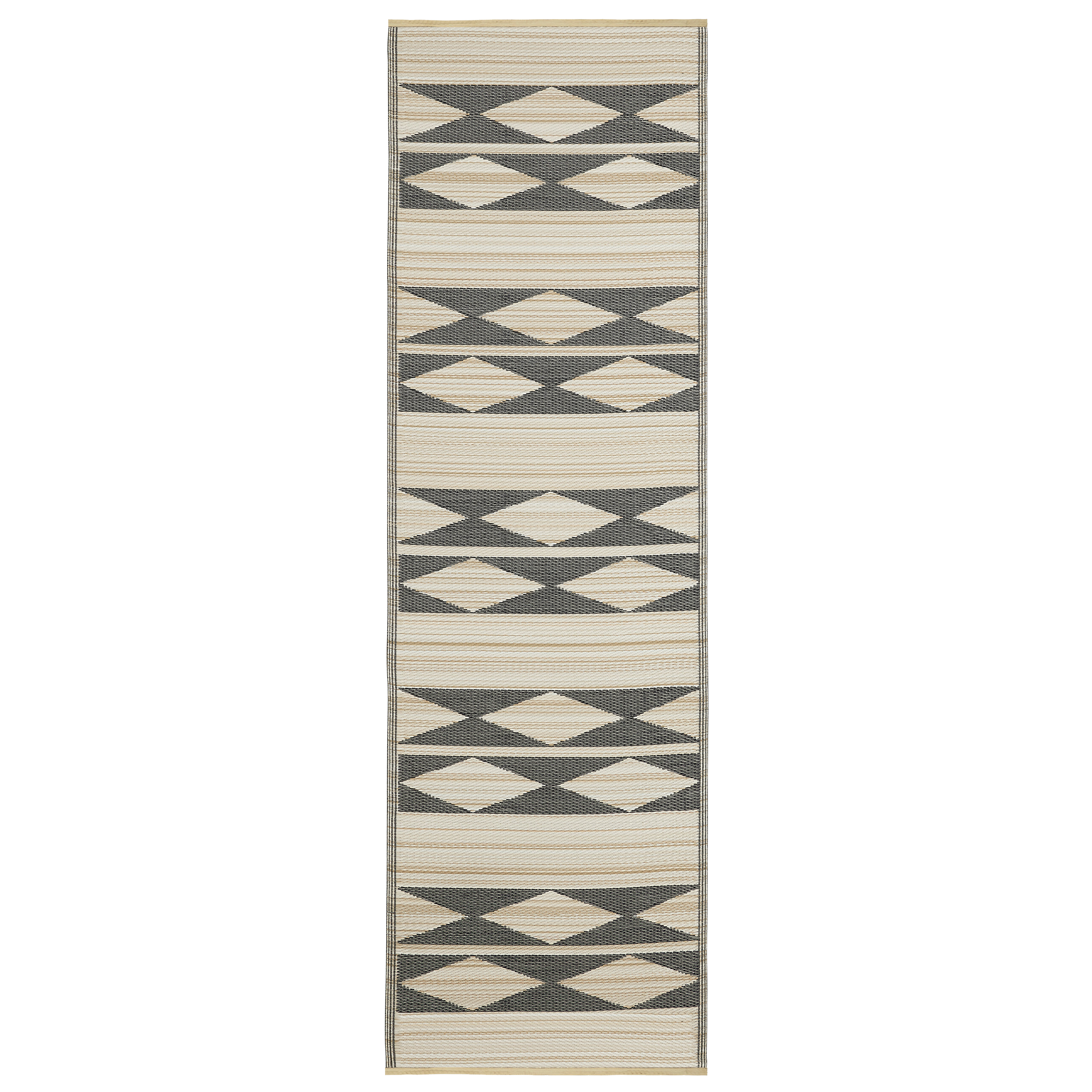 Cairo Natural & Black Outdoor Rug | Modern Geometric Design