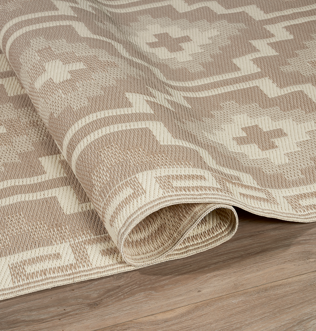 Lhasa Mocha Outdoor Rug | Boho Geometric Design