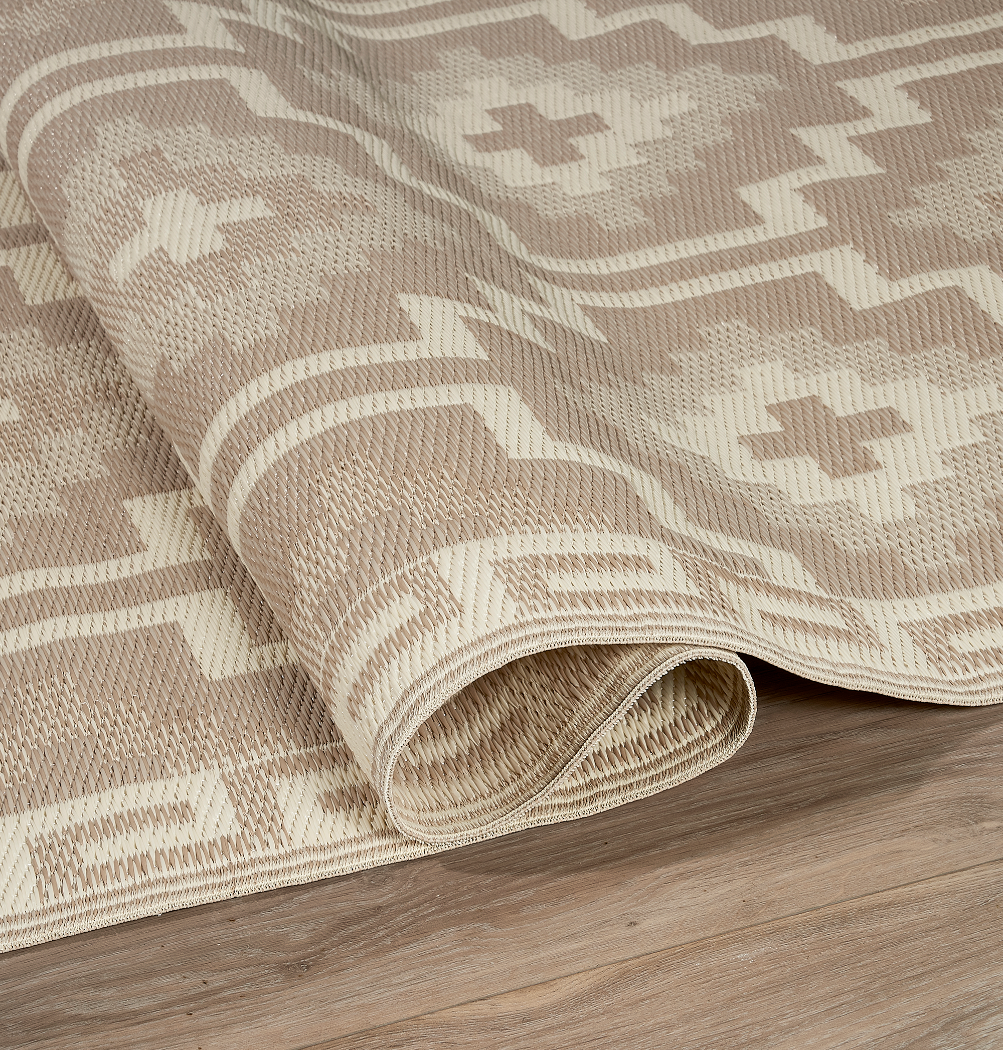 Lhasa Mocha Outdoor Rug | Boho Geometric Design