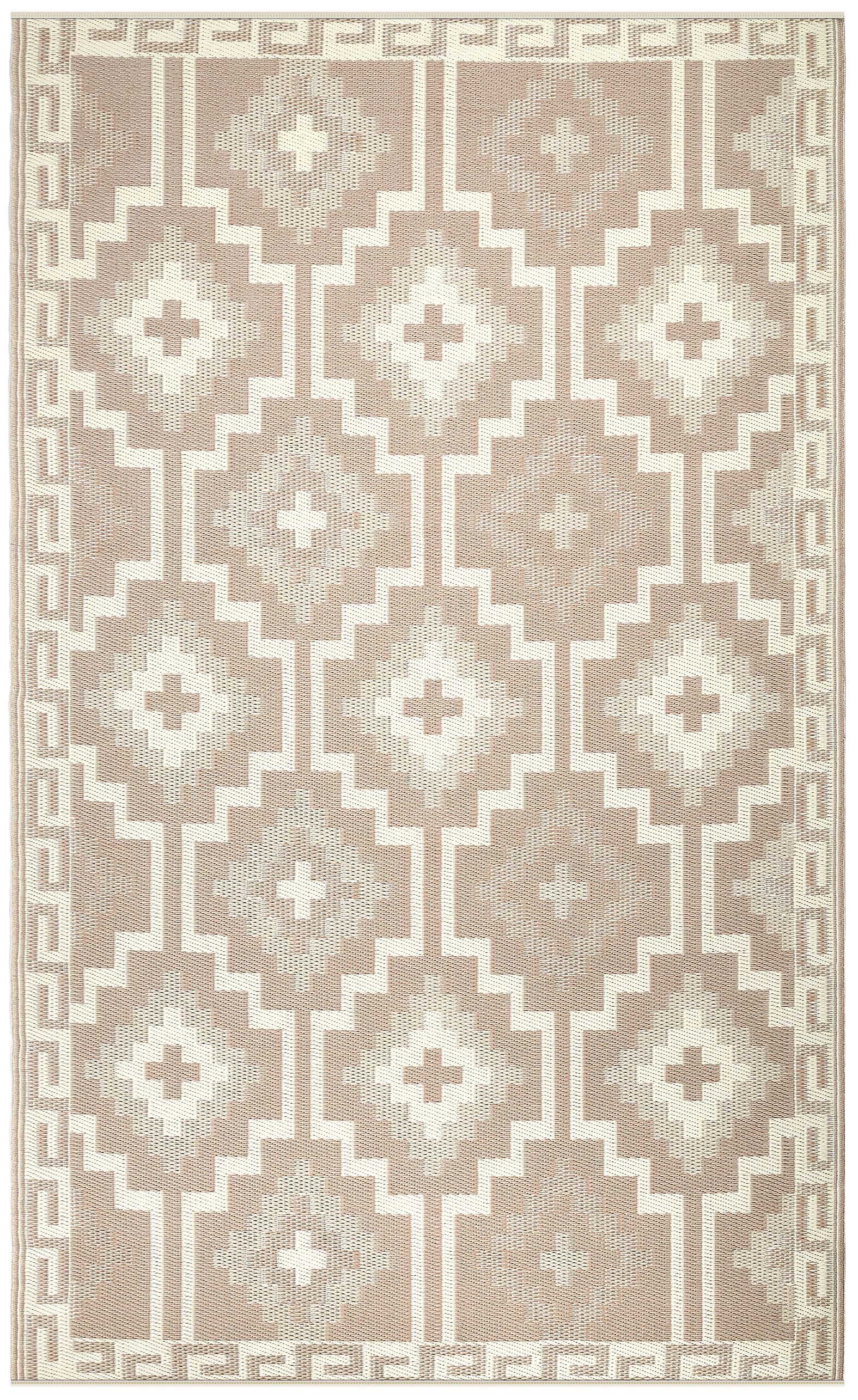 Lhasa Mocha Outdoor Rug | Boho Geometric Design