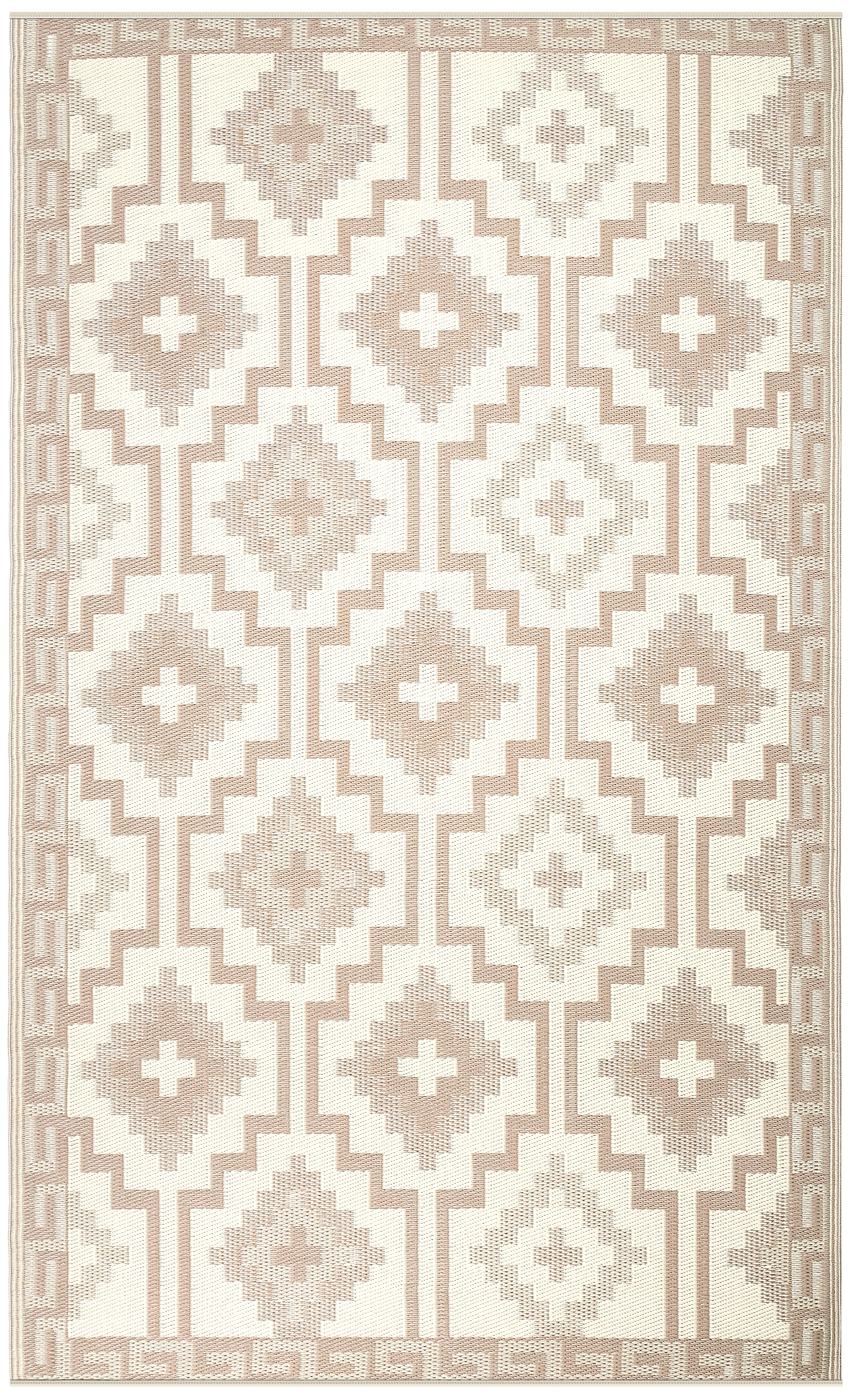 Lhasa Mocha Outdoor Rug | Boho Geometric Design