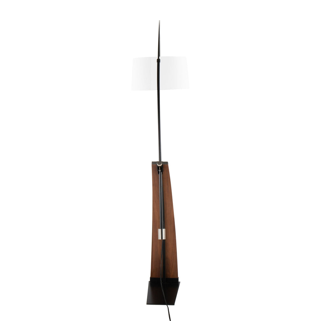 Robyn Mid-Century Floor Lamp | Arched Metal & Wood Accent Floor Lamp