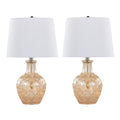 Gloria Glass Jug Table Lamp Set | Textured Glass Table Lamp Set of 2