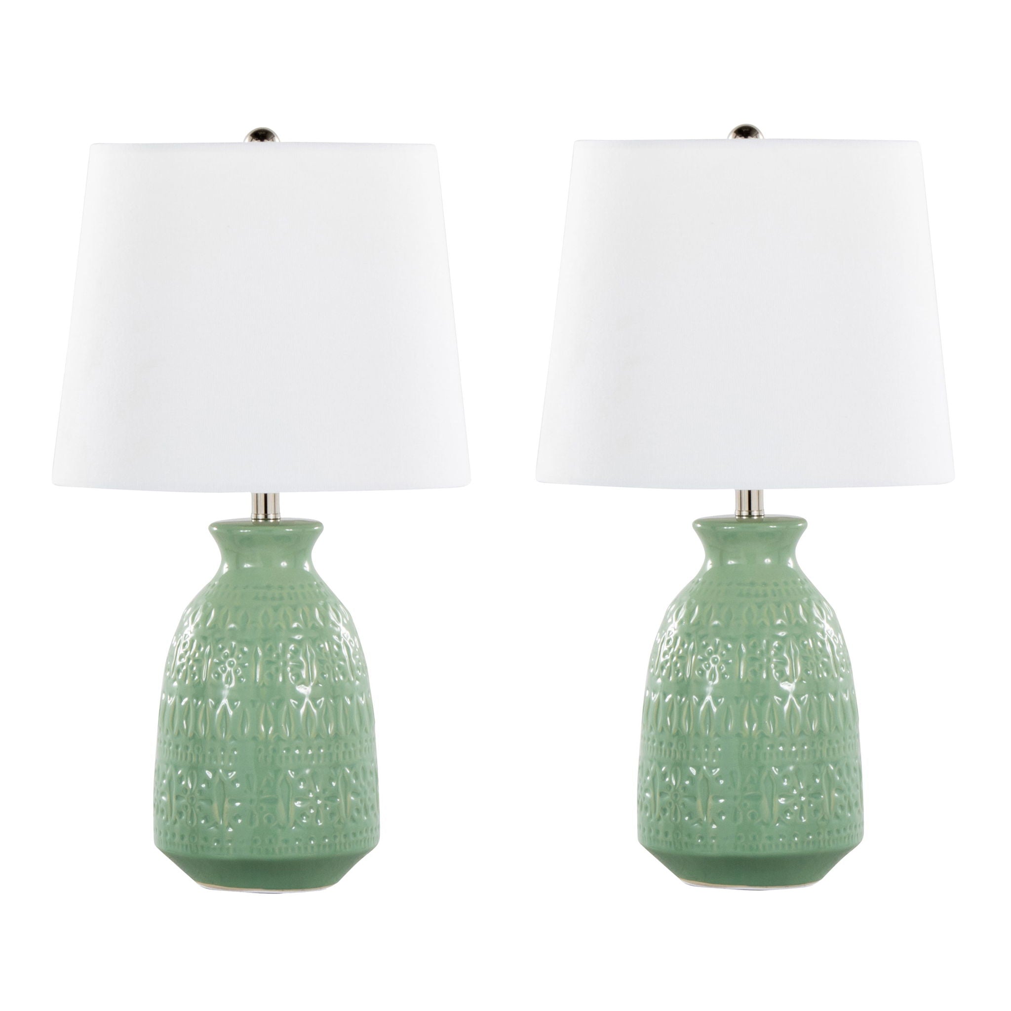Claudia Vase Table Lamp Set | Textured Ceramic Table Lamp Set of 2
