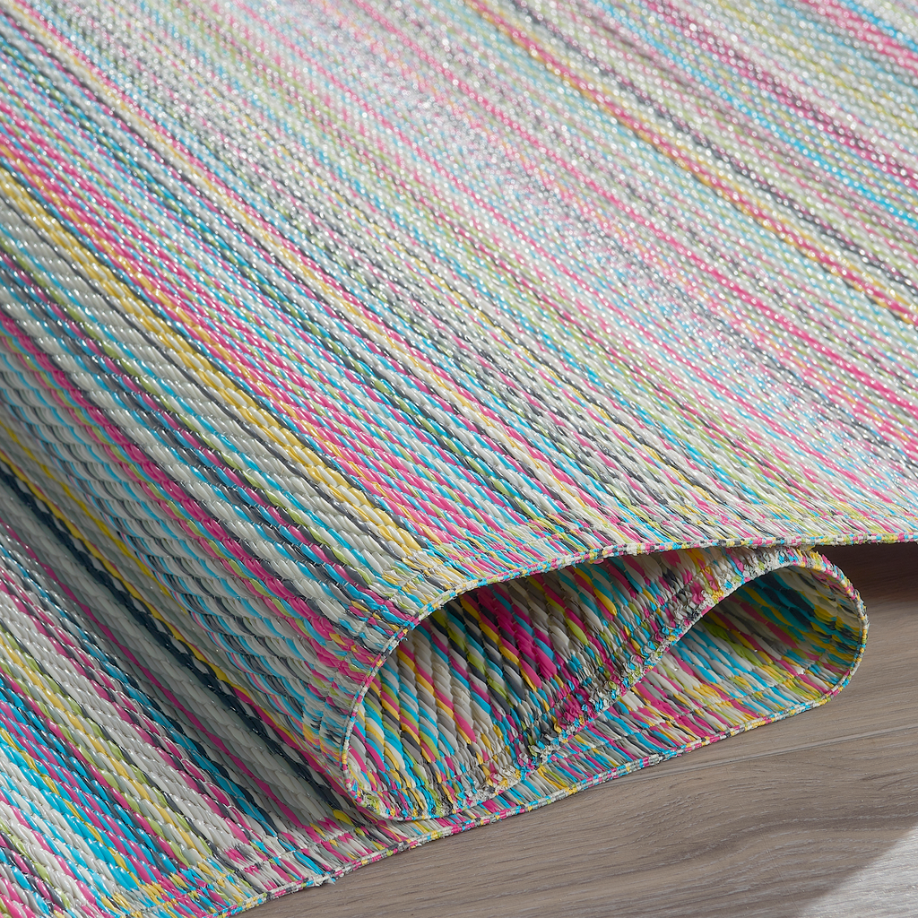 Cancun Candy Outdoor Rug | Bright & Colorful Stripe Design