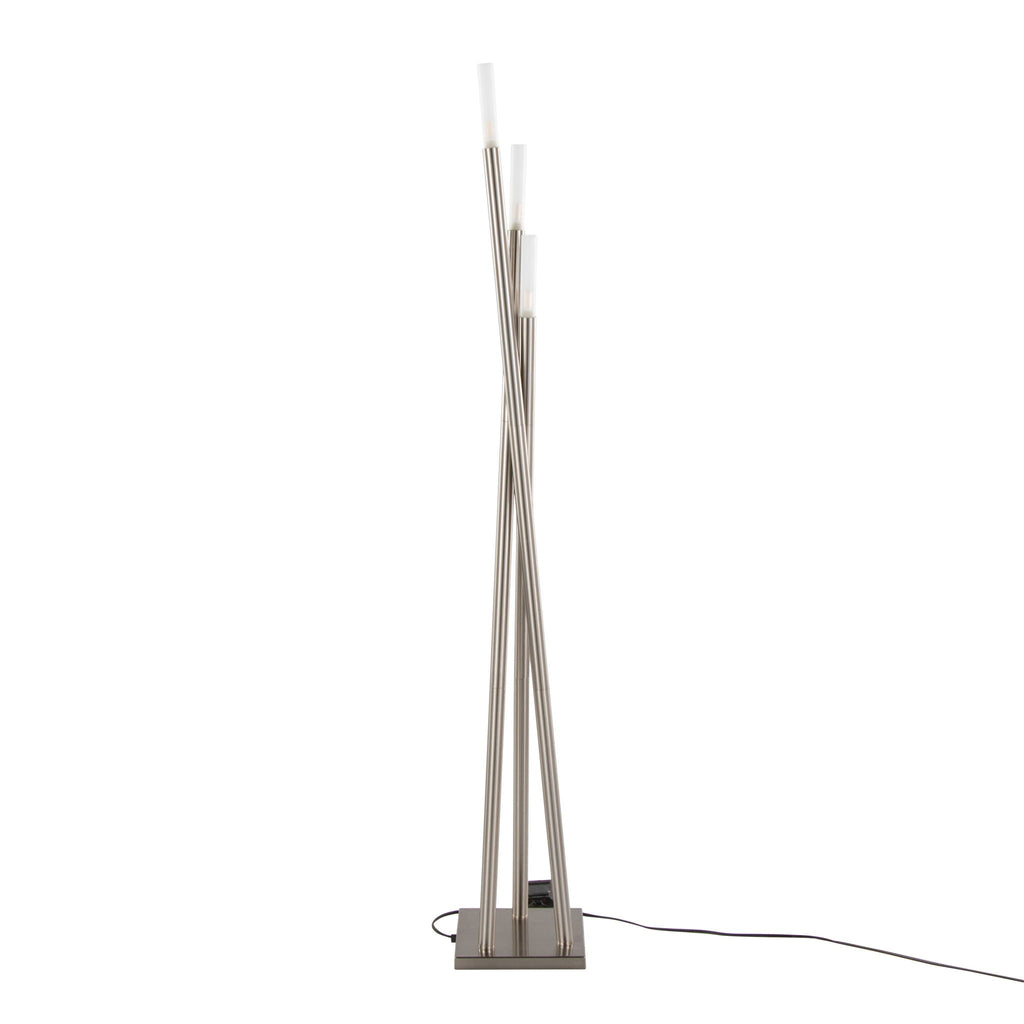 Icicle Contemporary Floor Lamp | Frosted Cylinder Sconce Contemporary Floor Lamp