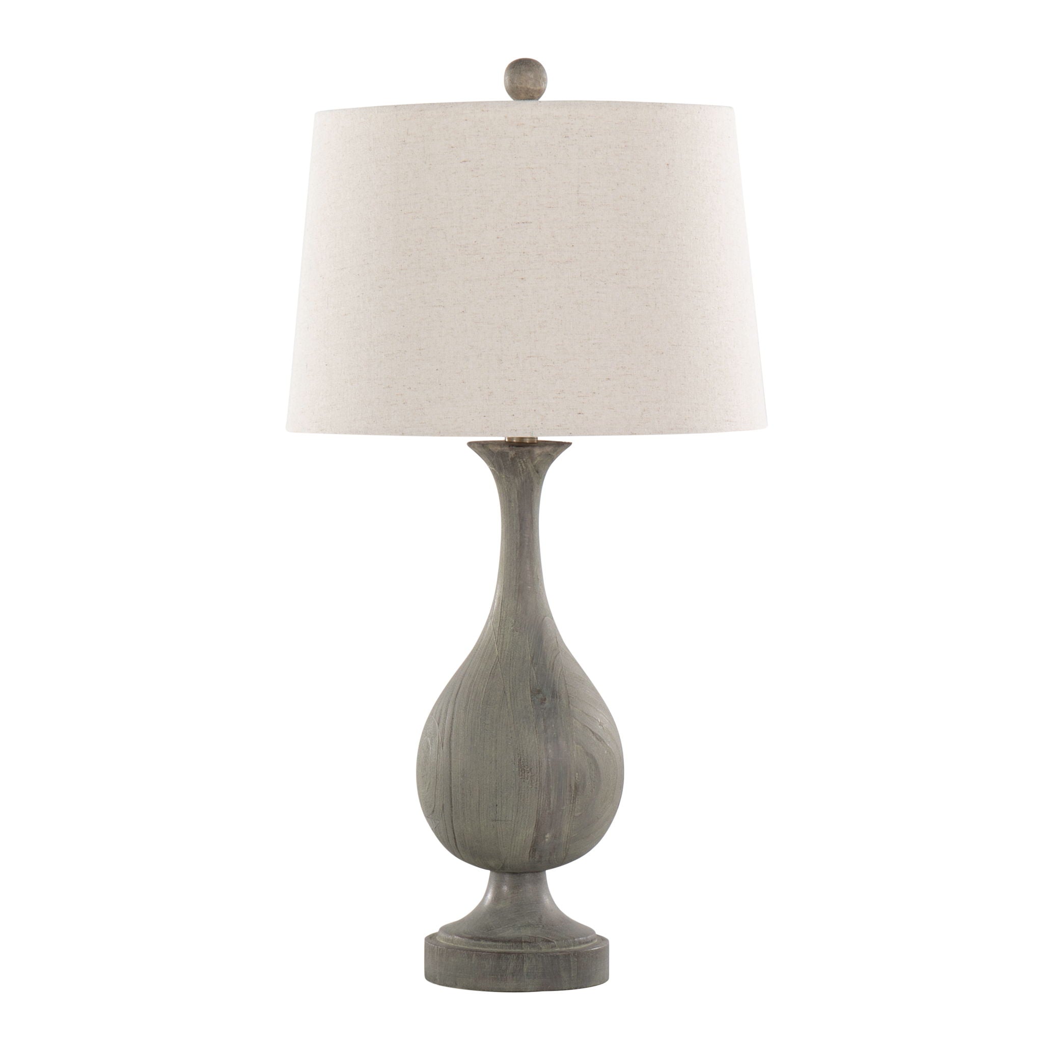 Cipolla Farmhouse Table Lamp Set | Faux Wood Teardrop Table Lamp Set of 2