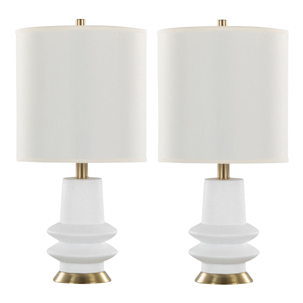 Lloyd Matte Table Lamp Set | Polyresin & Brass Accent Table Lamp Set of 2