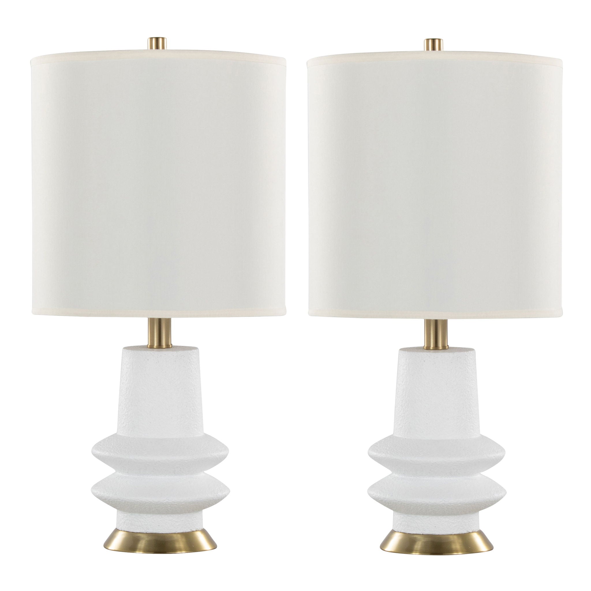 Lloyd Matte Table Lamp Set | Polyresin & Brass Accent Table Lamp Set of 2