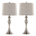 Ashland Nickel Table Lamp Set | Polished Nickel Hourglass Table Lamp Set of 2