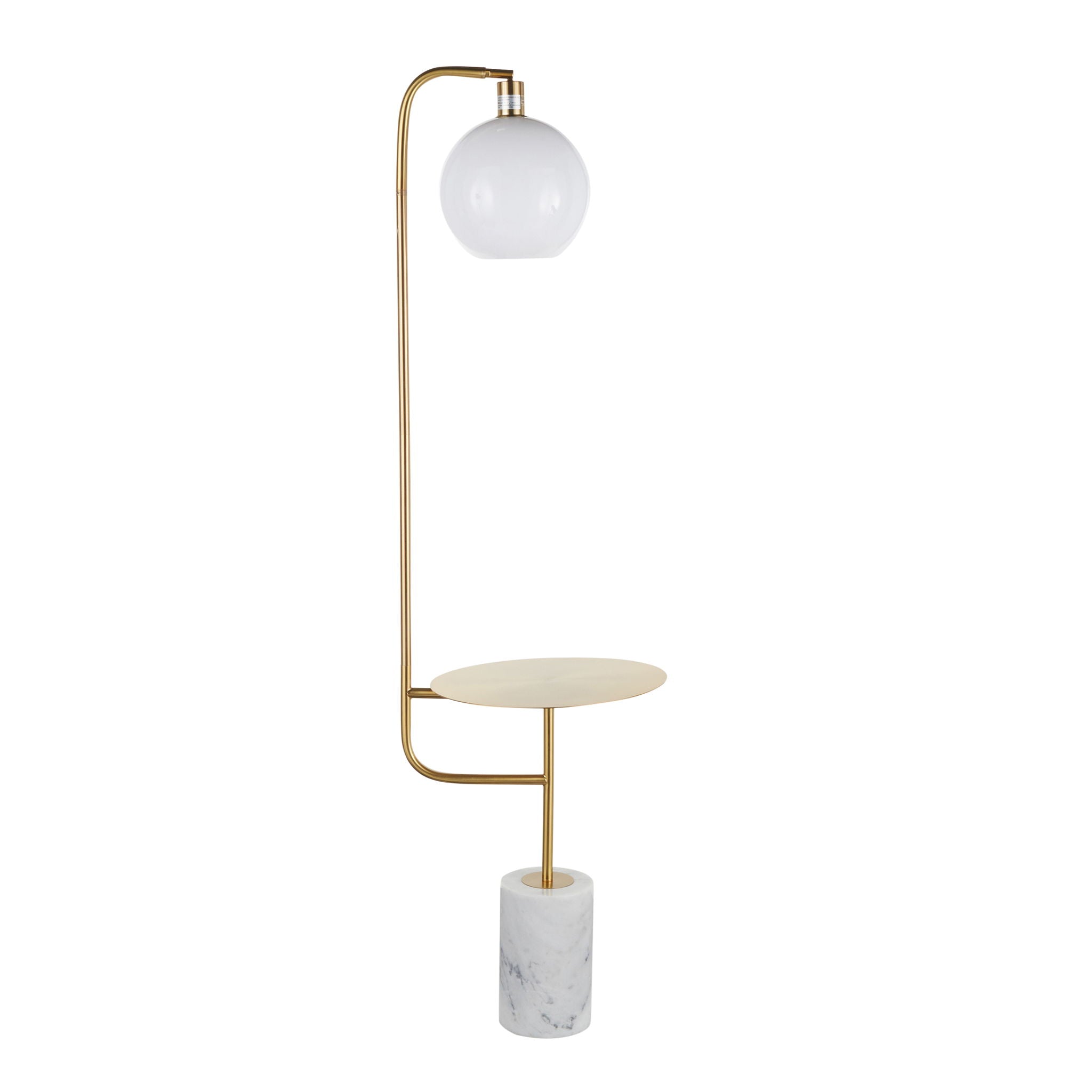 Symbol Floor Lamp with Side Table | Marble & Metal Floor Lamp Side Table