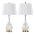 Jenny Crackle Glass Table Lamp Set | Contemporary Glass Table Lamp Set of 2