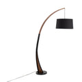 Noah Mid-Century Floor Lamp | Walnut & Metal Arc Floor Lamp