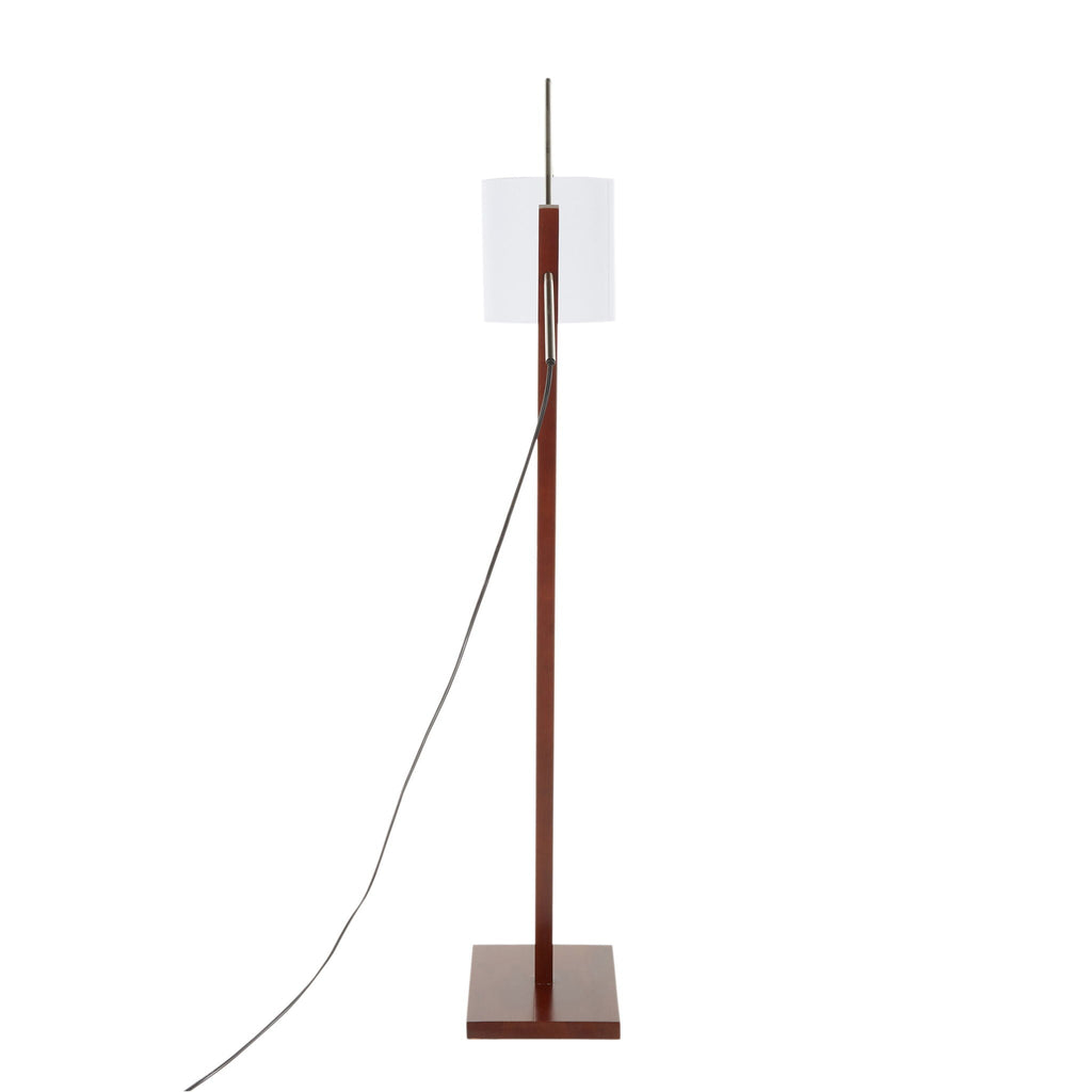Arturo Wood & Rattan Floor Lamp | Natural Wood Base Floor Lamp