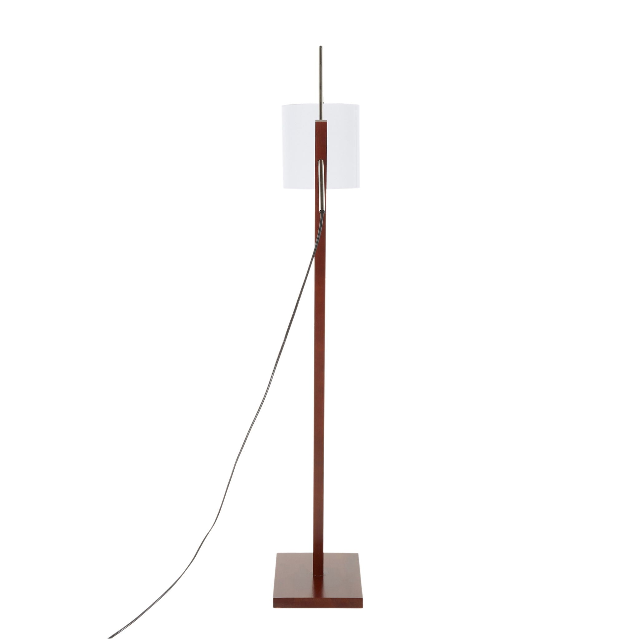 Arturo Wood & Rattan Floor Lamp | Natural Wood Base Floor Lamp