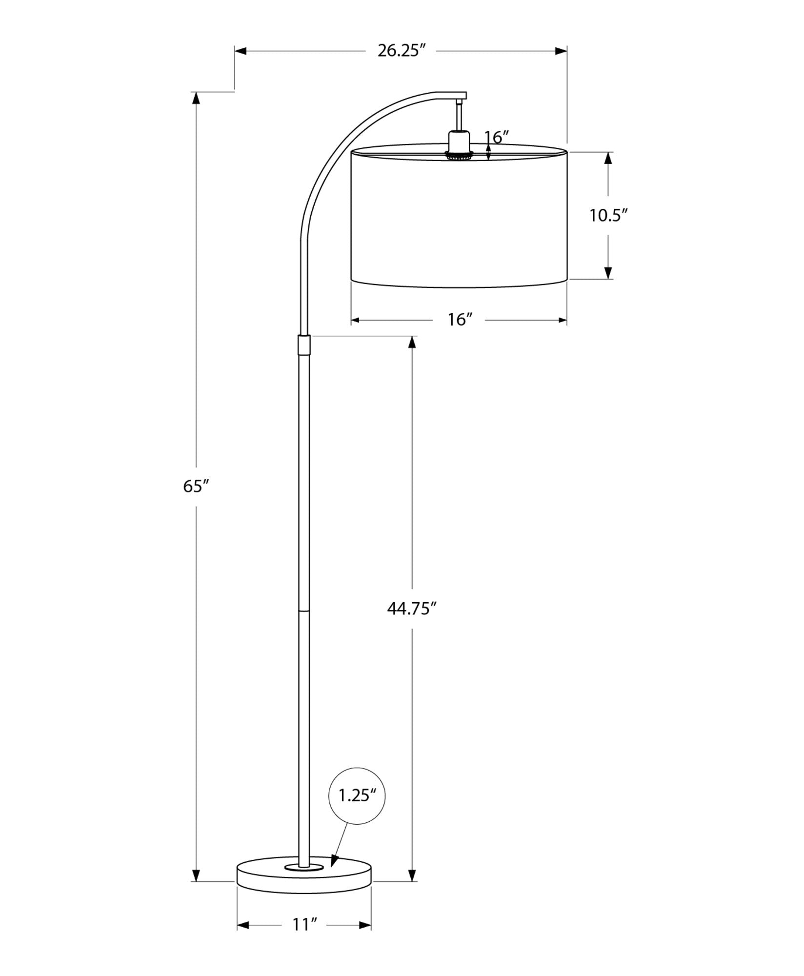 Contemporary Arc Floor Lamp | Metal Arc Floor Lamp with Drum Shade