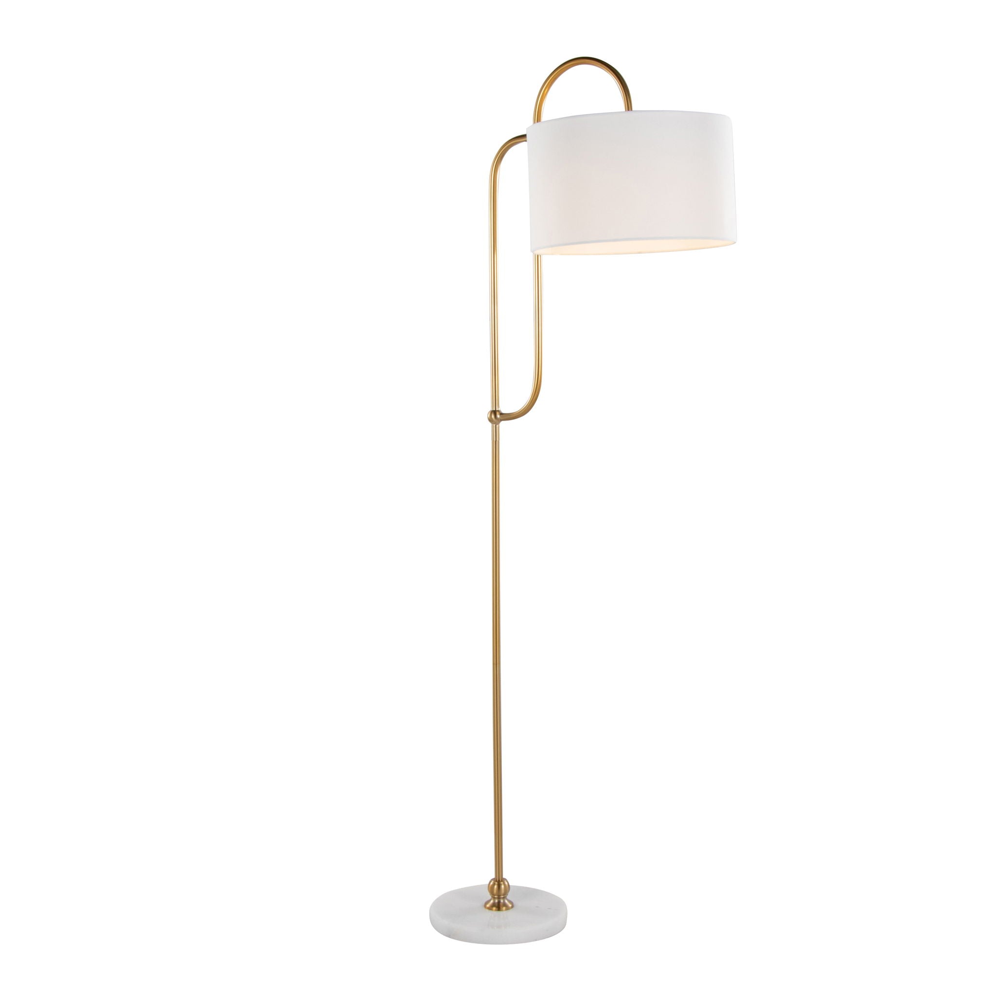 Leslie Art Deco Floor Lamp | Curved Metal Glam Floor Lamp