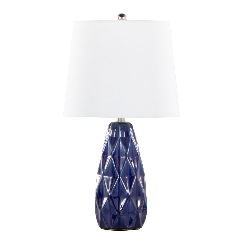 Hex Ceramic Accent Table Lamp Set | Textured Ceramic Accent Table Lamp Set of 2