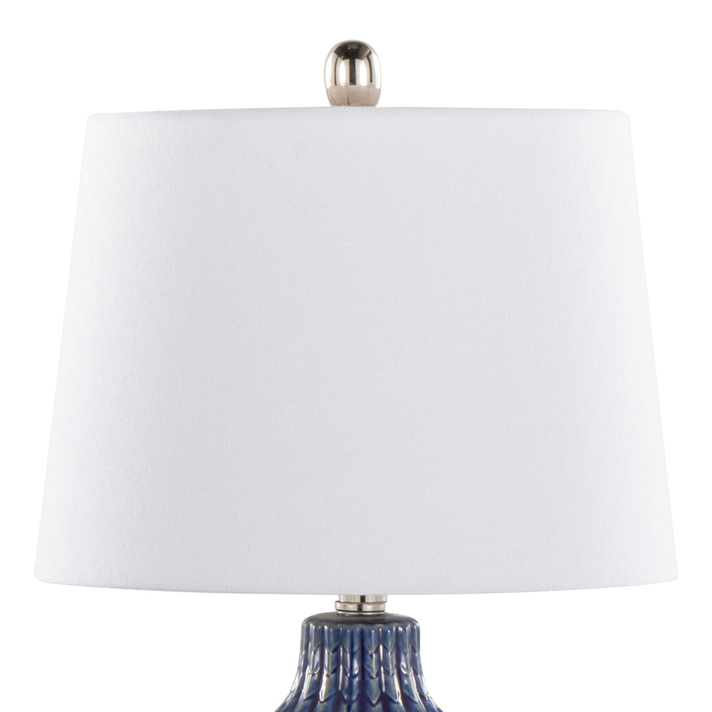 Rockwell Chevron Ceramic Table Lamp Set | Glossy Patterned Table Lamp Set of 2