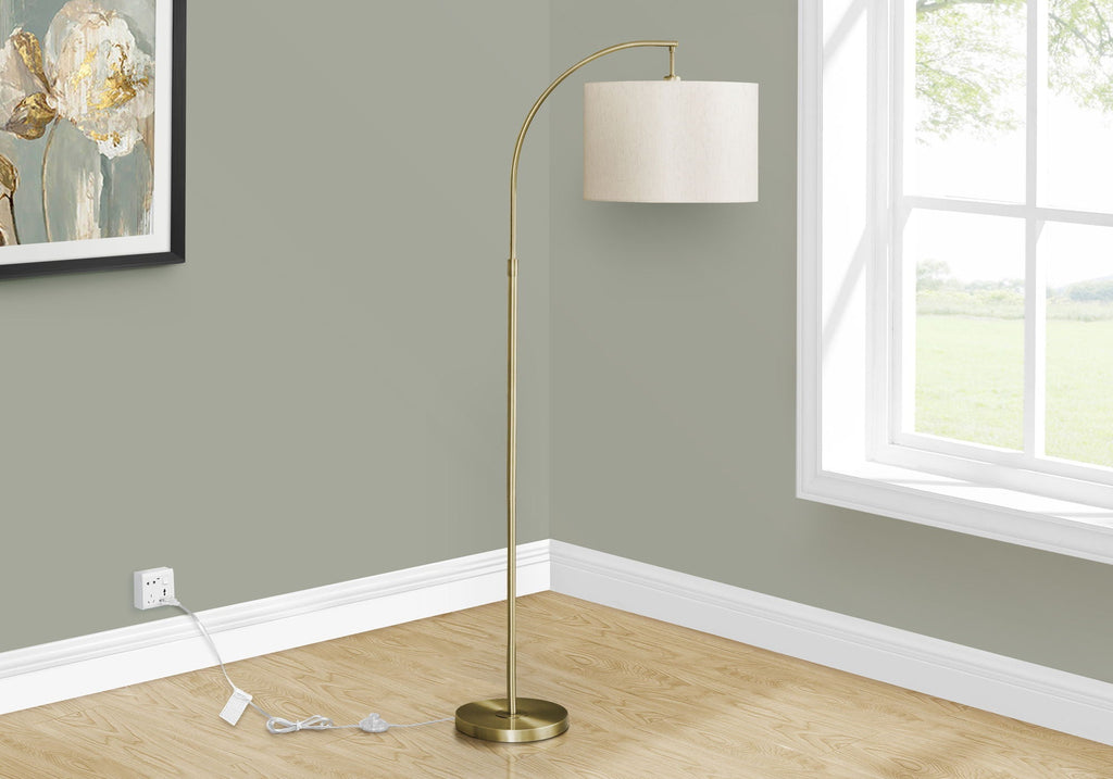 Contemporary Arc Floor Lamp | Metal Arc Floor Lamp with Drum Shade
