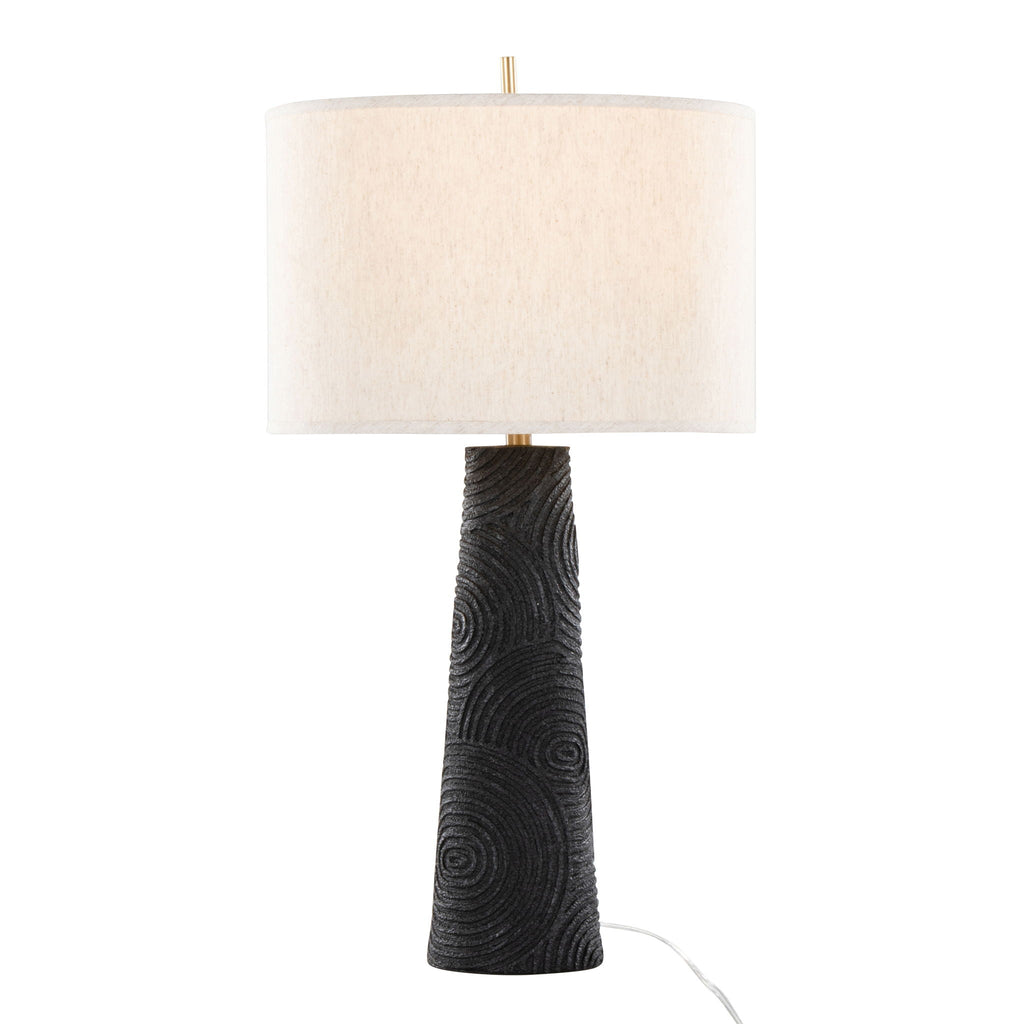 Kona Contemporary Table Lamp Set | Polyresin & Brass Accent Table Lamp Set of 2