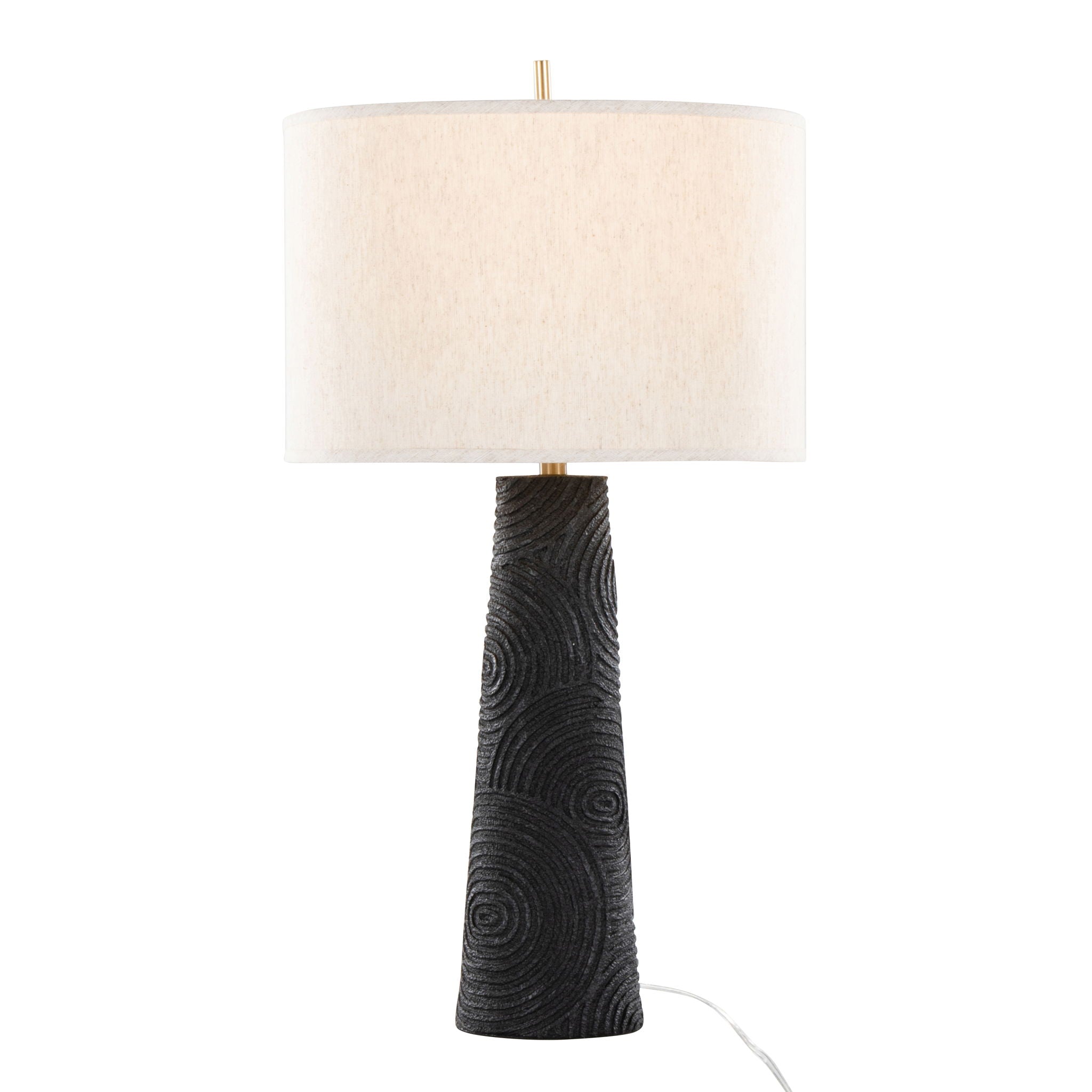 Kona Contemporary Table Lamp Set | Polyresin & Brass Accent Table Lamp Set of 2