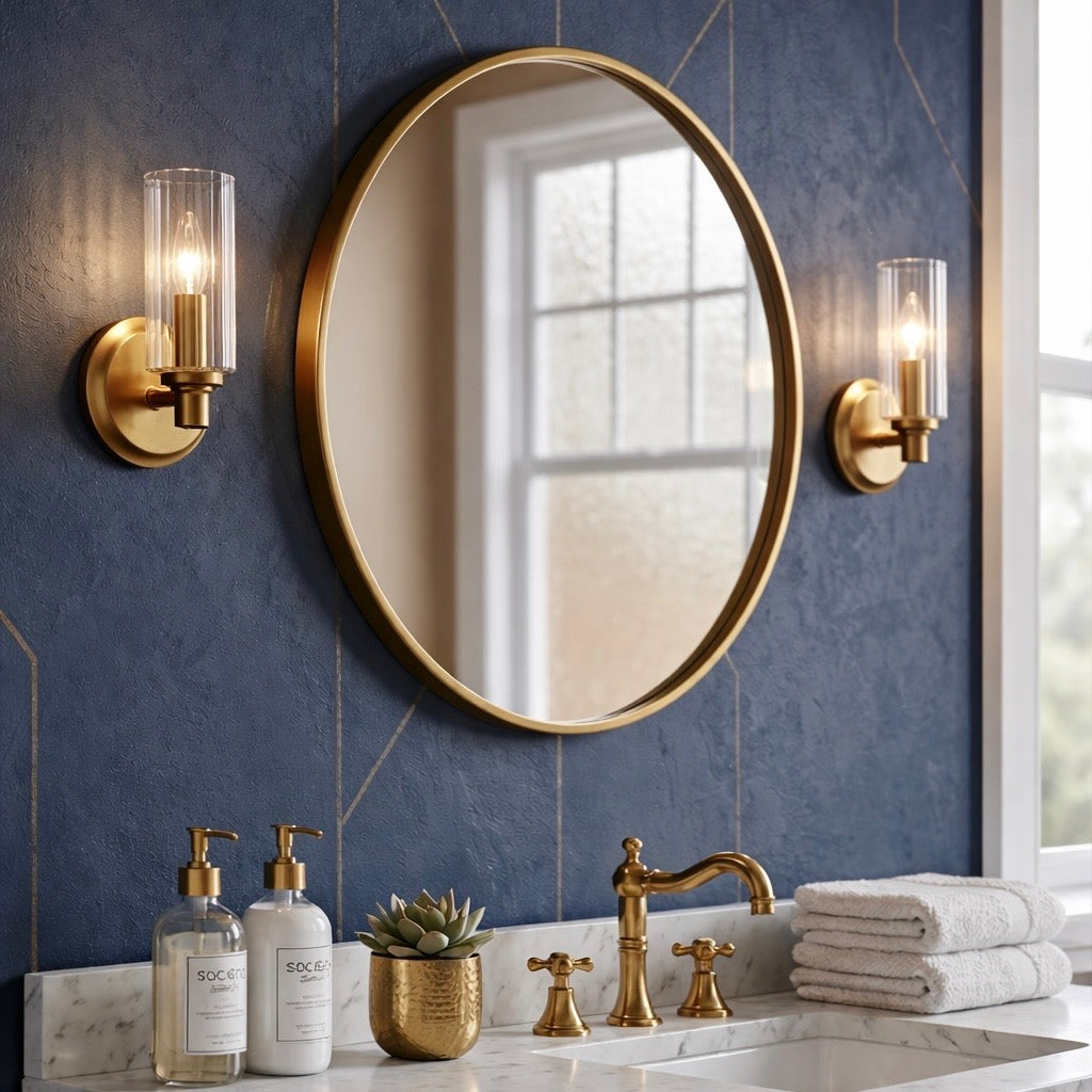 Jardin Single Light Wall Sconce with Clear Ribbed Glass - Satin