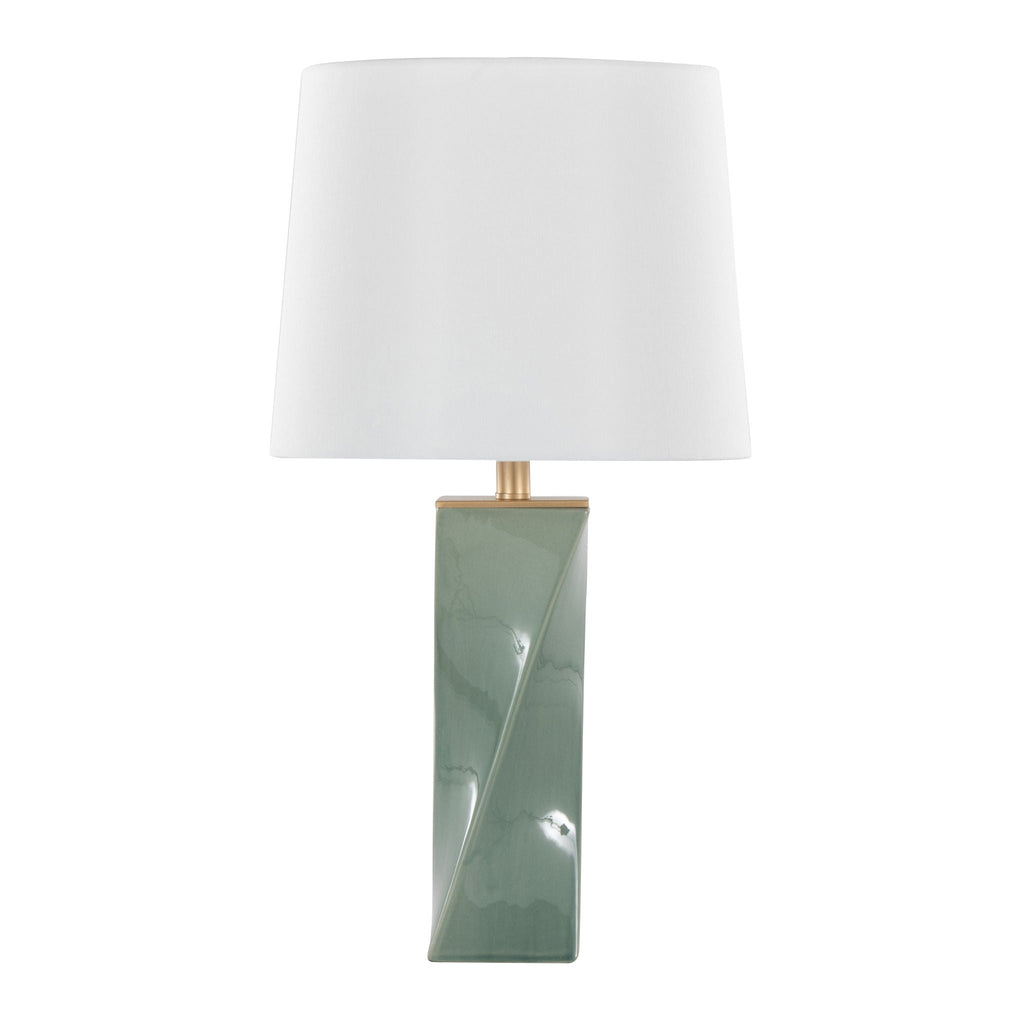 Curvo Square Table Lamp | Twisted Ceramic Contemporary Table Lamp