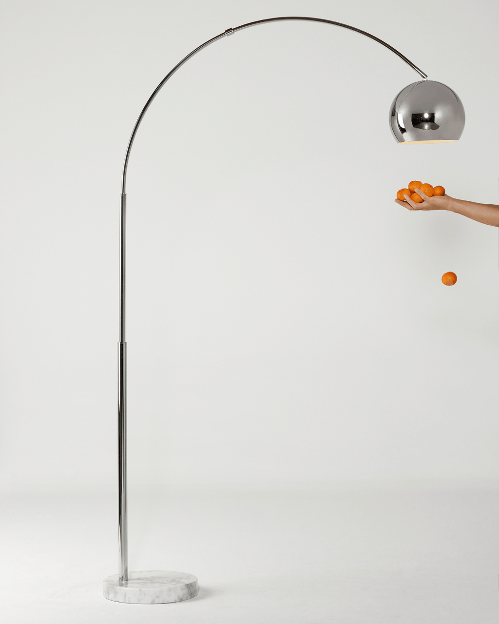 Olivia Arc Floor Lamp | Marble Base Arc Lamp with Globe Shade