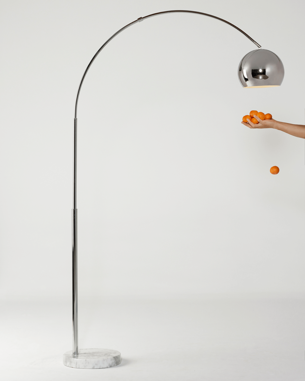 Olivia Arc Floor Lamp | Marble Base Arc Lamp with Globe Shade