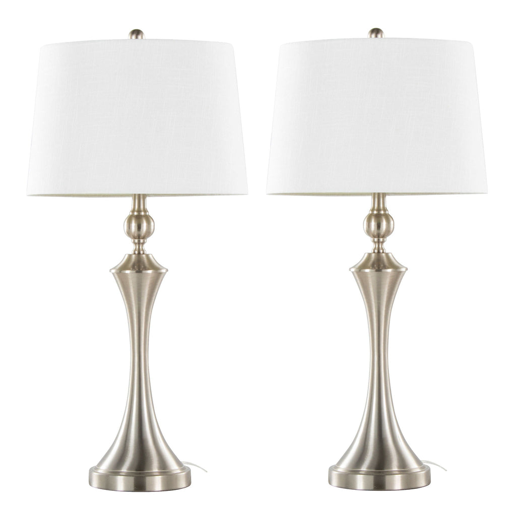 Flint USB Table Lamp Set | Contemporary Table Lamp Set with USB Port, Set of 2