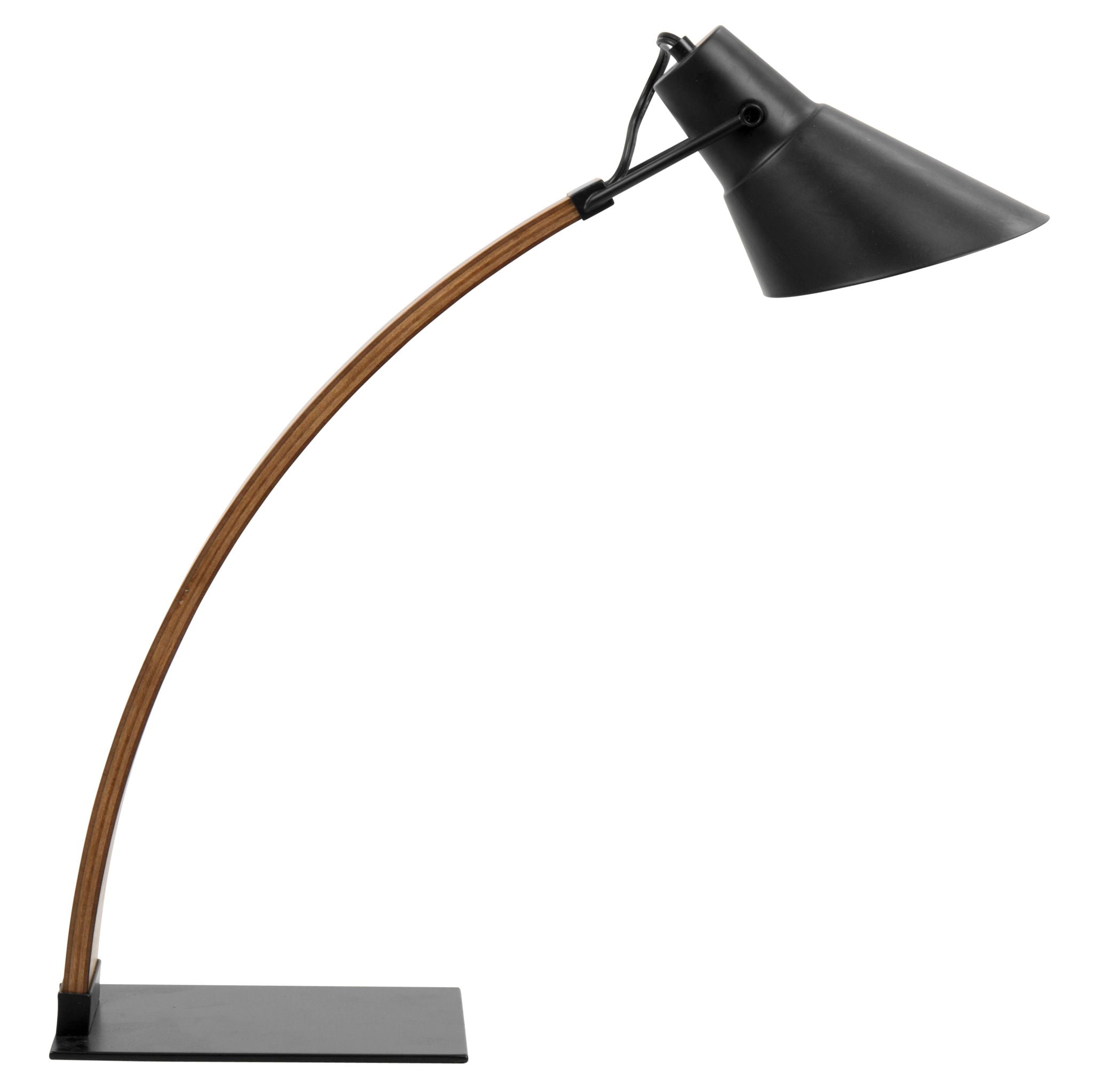 Noah Arched Wood Table Lamp | Retro Modern Wood Neck Table Lamp
