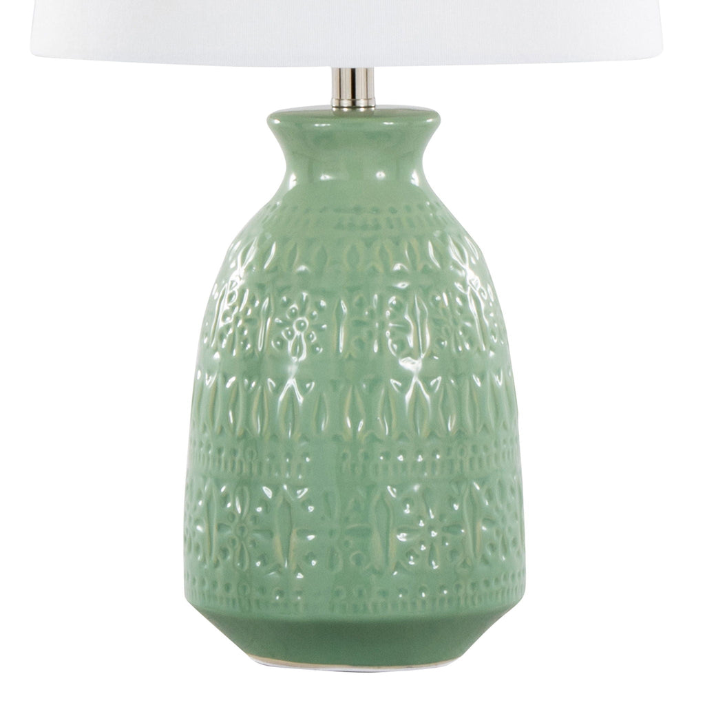 Claudia Vase Table Lamp Set | Textured Ceramic Table Lamp Set of 2