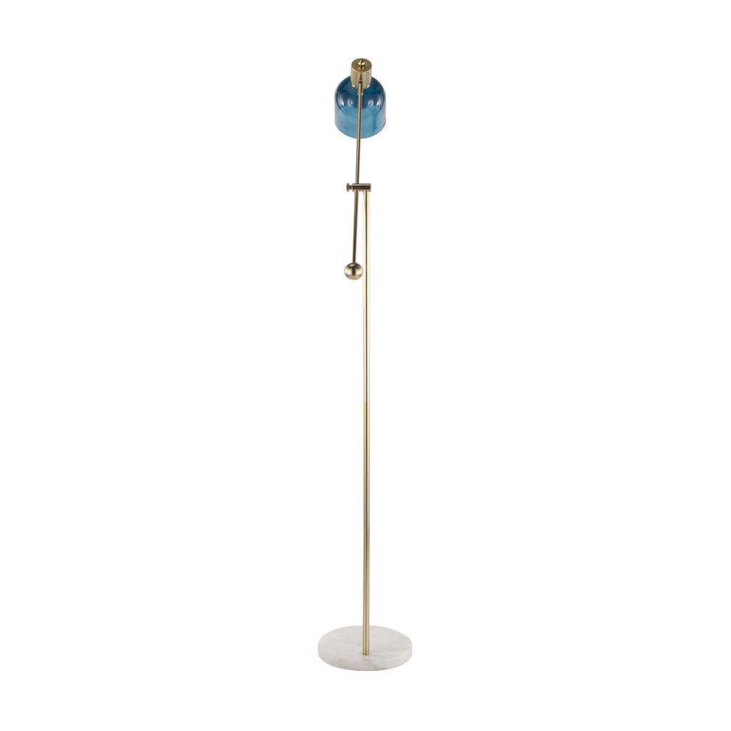 Marcel Floor Lamp | Marble Base & Glass Shade Contemporary Floor Lamp
