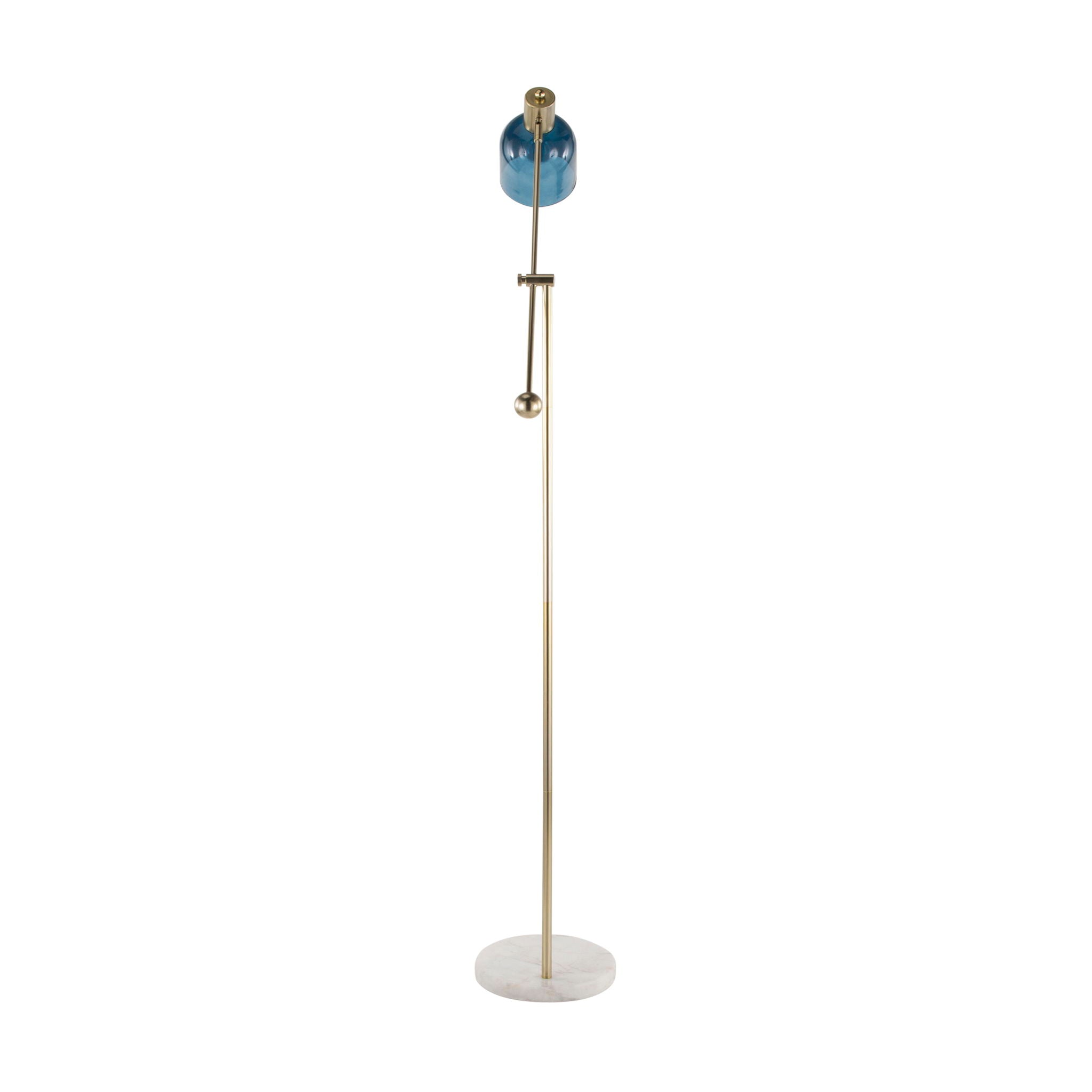 Marcel Floor Lamp | Marble Base & Glass Shade Contemporary Floor Lamp