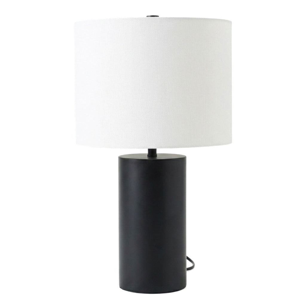 Aura Table Lamp | Sleek Black Block Base Contemporary Table Lamp