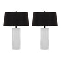 Petra Textured Table Lamp Set | Cream Polyresin Textured Table Lamp Set of 2