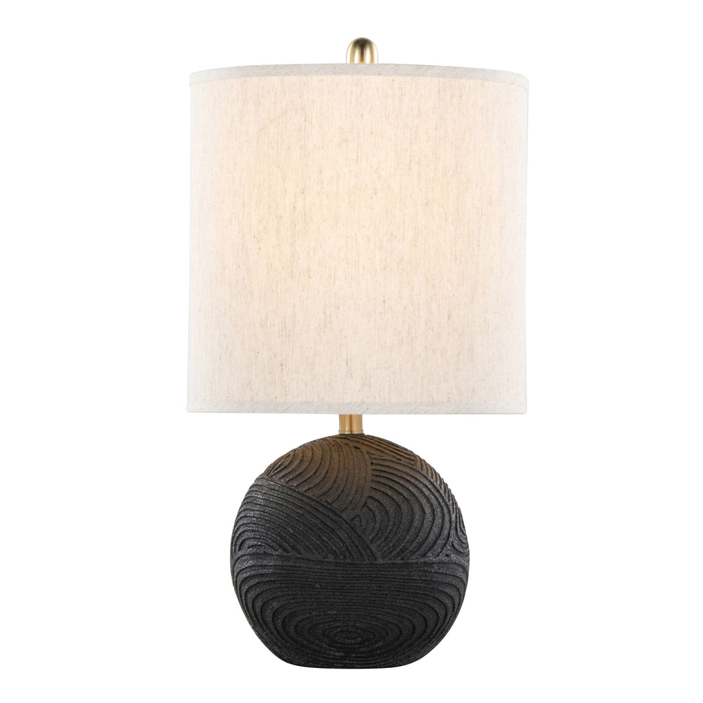 Kona Table Lamp Set | Matte Black & Brass Accent Table Lamp Set of 2