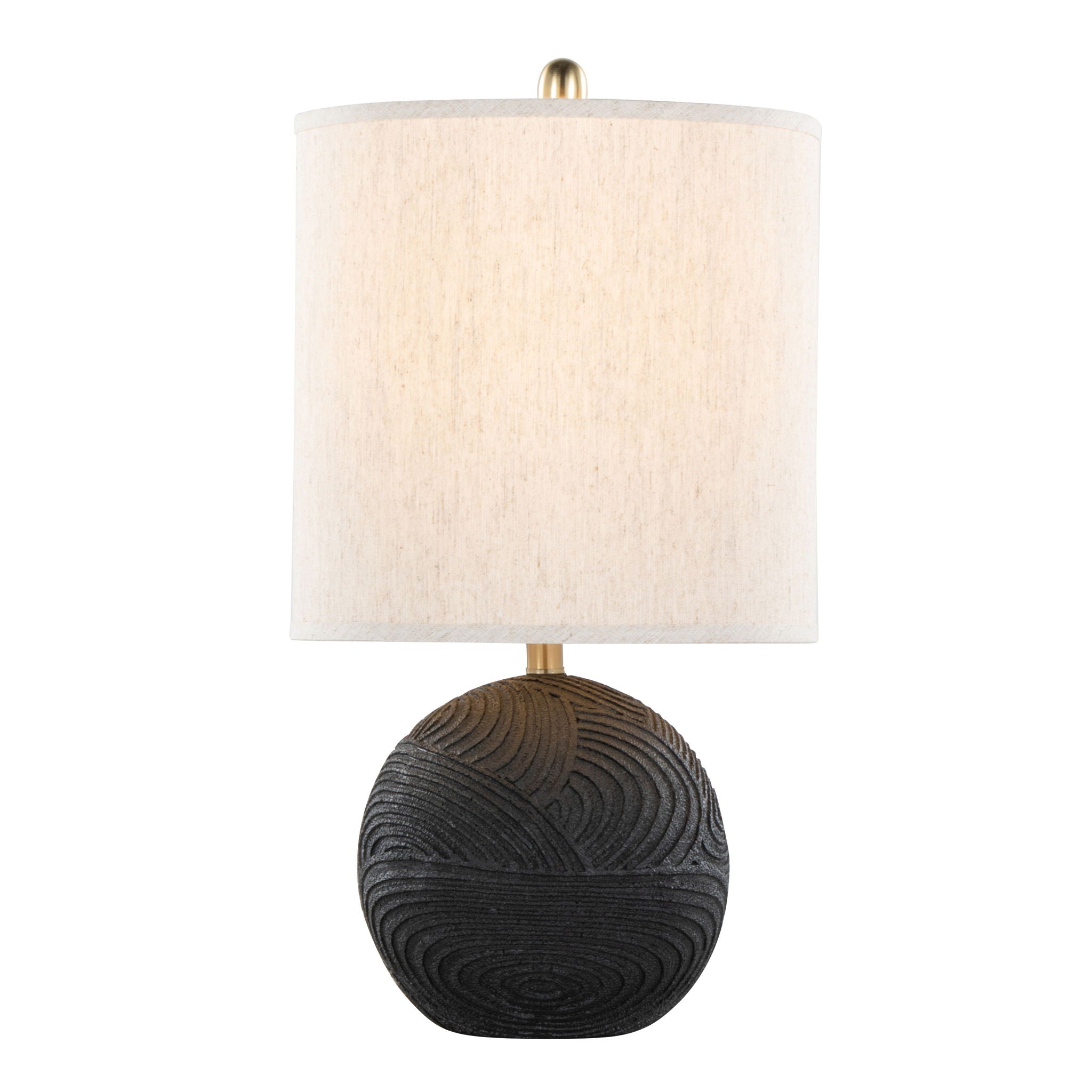 Kona Table Lamp Set | Matte Black & Brass Accent Table Lamp Set of 2
