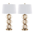 Linx Stacked Orb Table Lamp Set | Wire Orb Sculptural Table Lamp Set of 2
