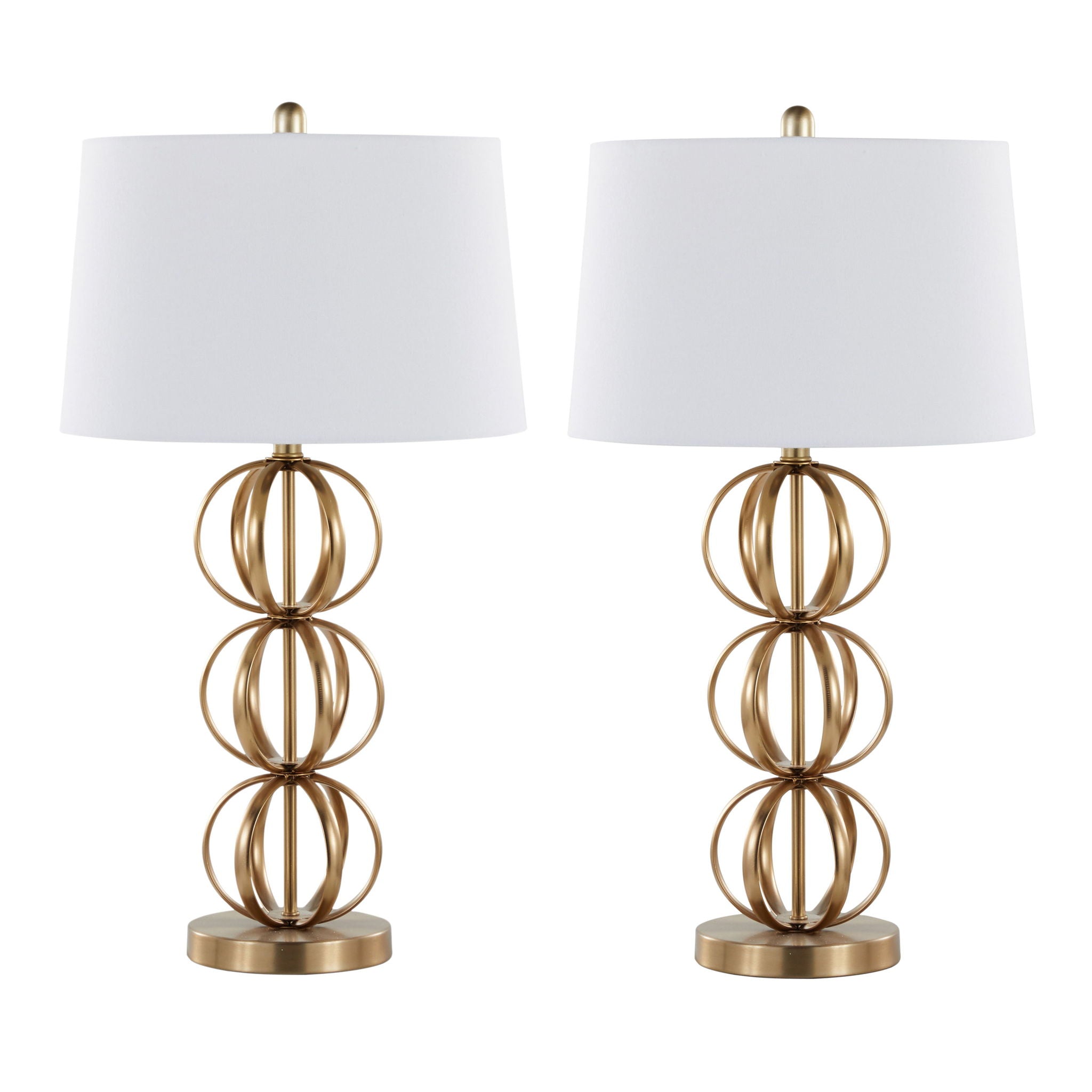 Linx Stacked Orb Table Lamp Set | Wire Orb Sculptural Table Lamp Set of 2