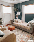 Bolinas Distressed Area Rug | Pink, Red & Blue Tones