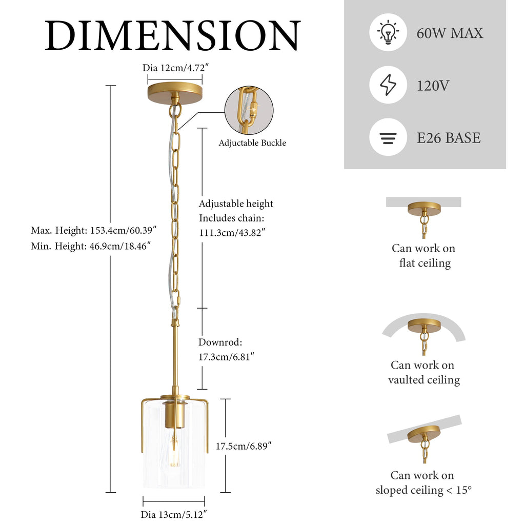 Farmhouse Gold Pendant Light