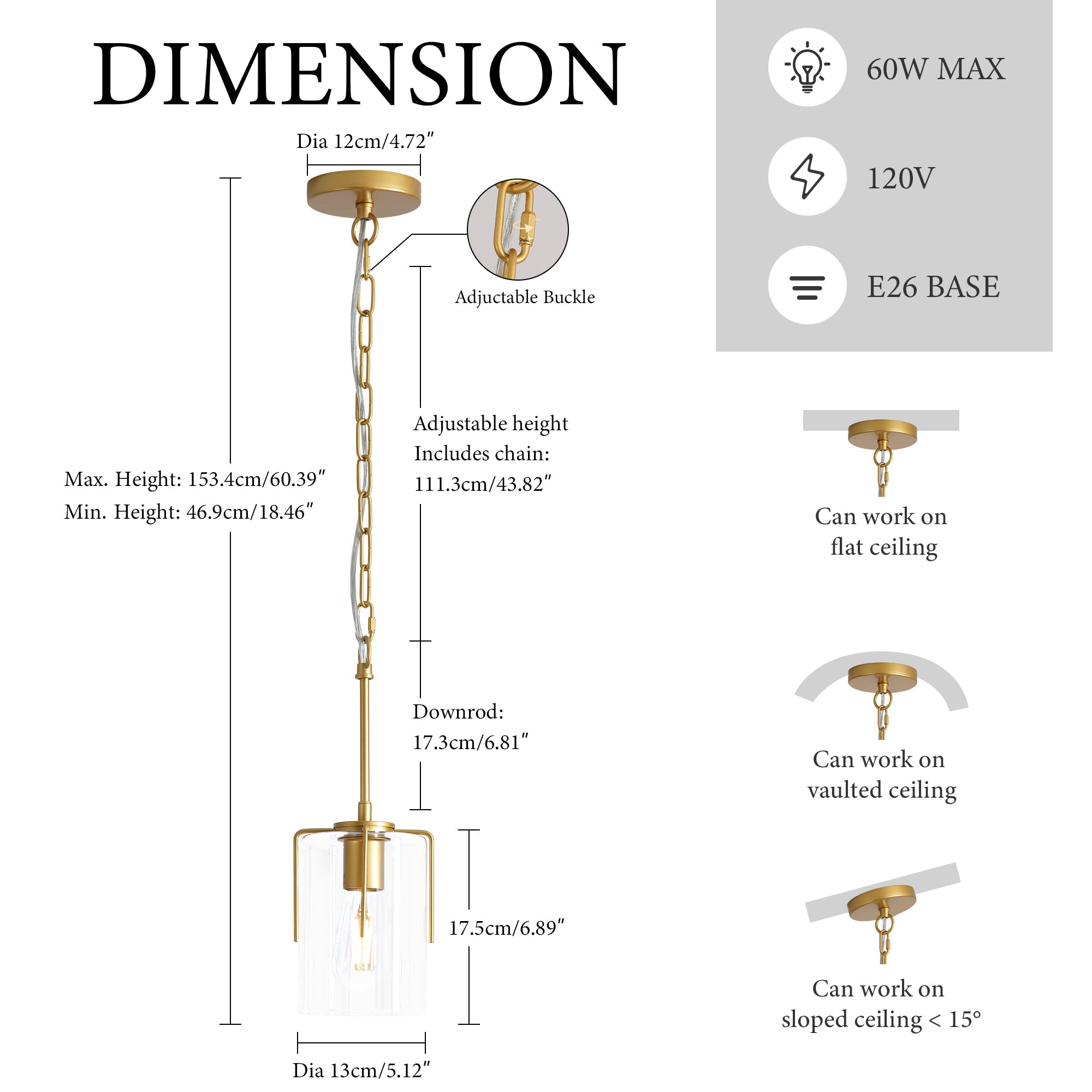 Farmhouse Gold Pendant Light