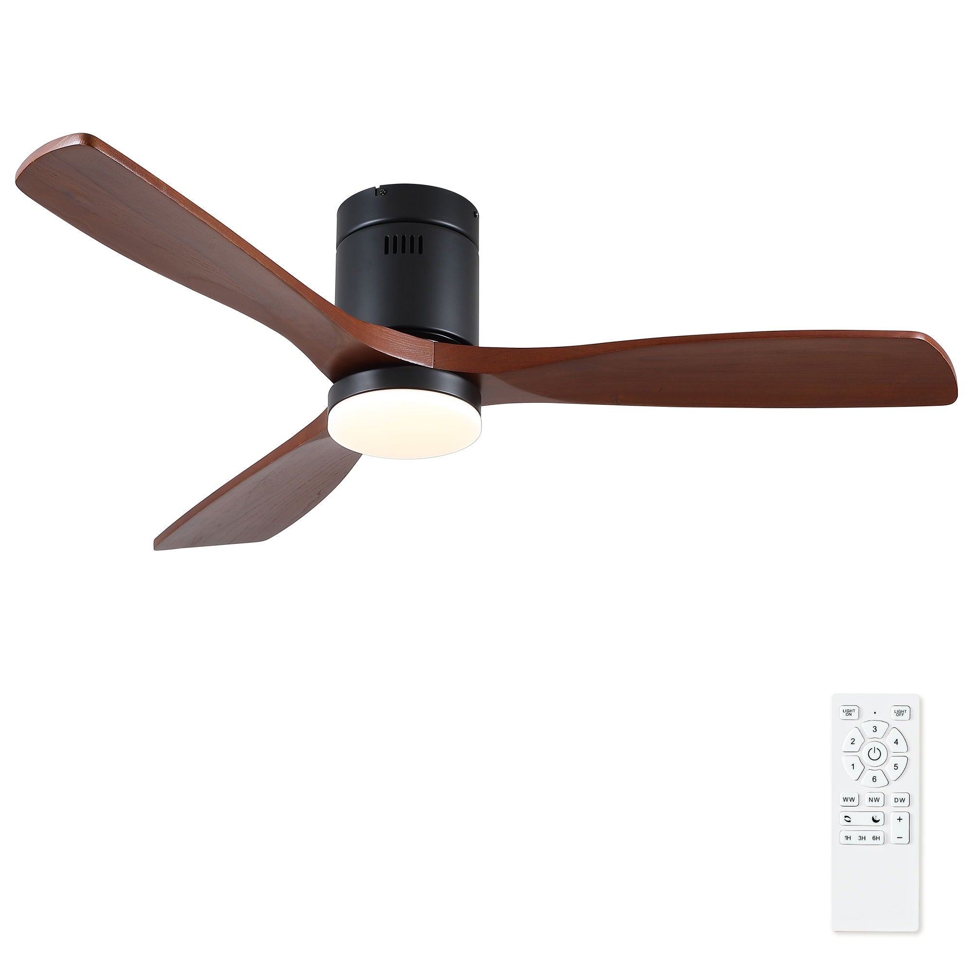 Low Profile LED Ceiling Fan | Flush Mount Ceiling Fan with Integrated Light