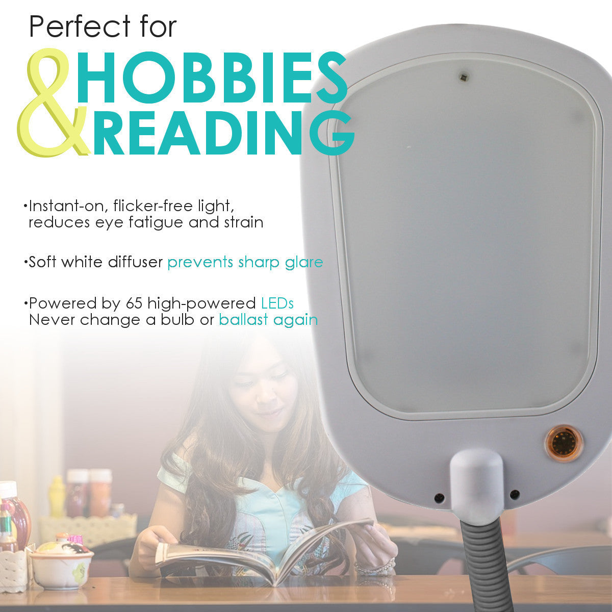 63"H Slim Design LED Reading light